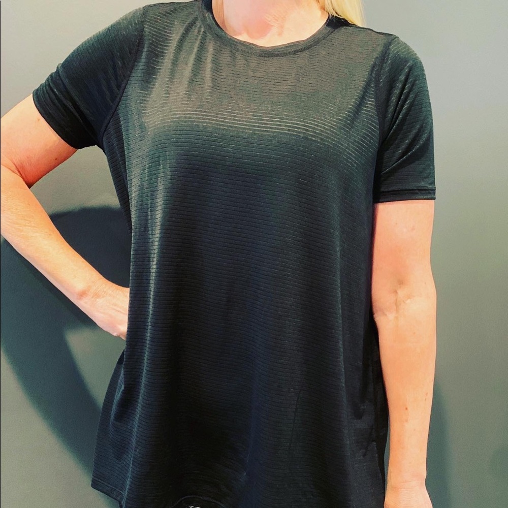 Striped Mesh Short Sleeve